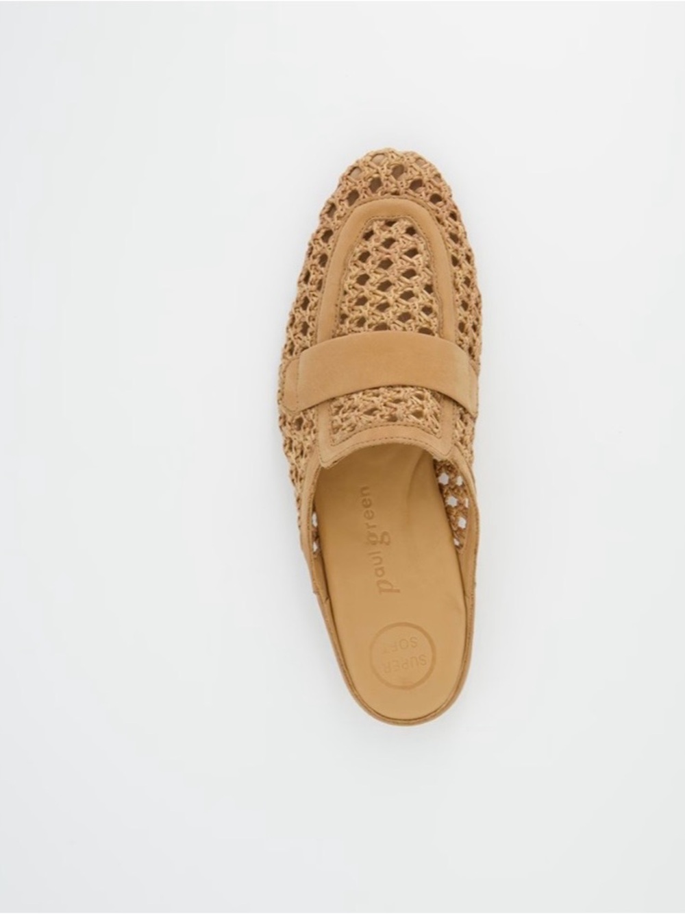 Paul Green Woven Slip-On Mule in Tan